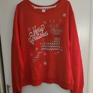 Holiday Time Red Festive Reindeer Sweater